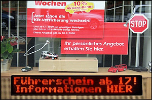 led laufschrift modell big xl in der praxis