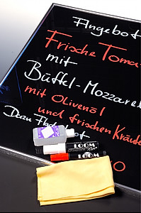 write on! blackboard mit loom-pen marker,loom-clean reiniger und loom-shine tuch